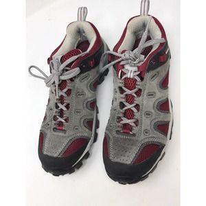 Timberland Hiking Shoes Womens 8 M Gray and Red Outdoor Performance 44620